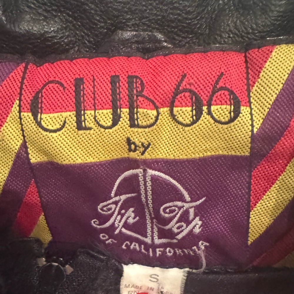 CLUB 66 California Tip Top VTG 80s LEATHER JACKET SIZE SMALL - Picture 3 of 3